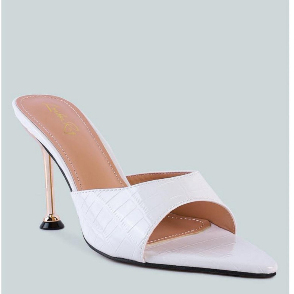London Rag White Quilted Heels